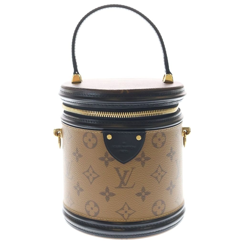 Louis Vuitton Monogram Reverse Cannes 2-Way Shoulder Bag Vanity Brown Black