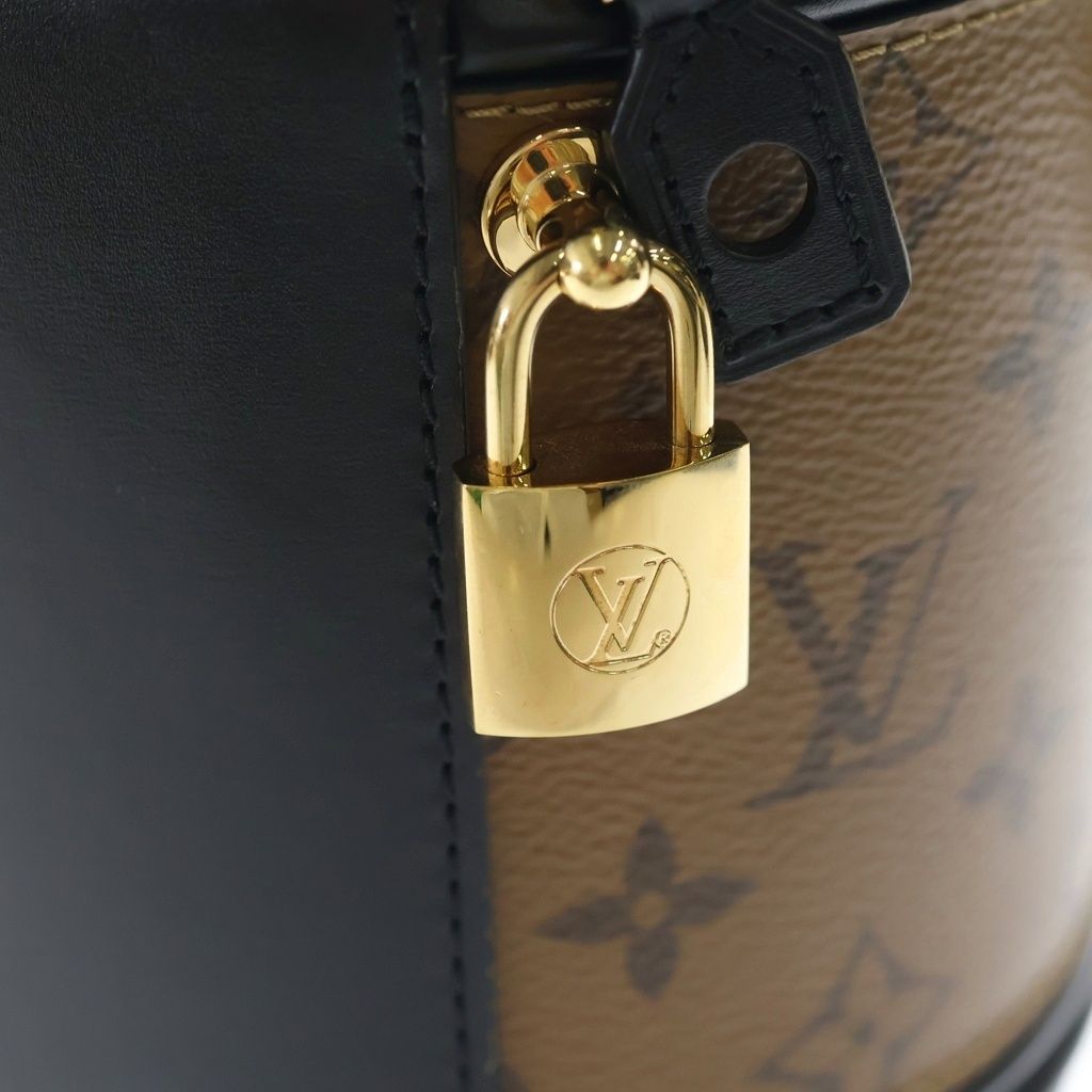 Louis Vuitton Monogram Reverse Cannes 2-Way Shoulder Bag Vanity Brown Black — view 6