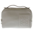 Loewe Crossbody Camera Bag Mini 2-Way Gray Leather Silver