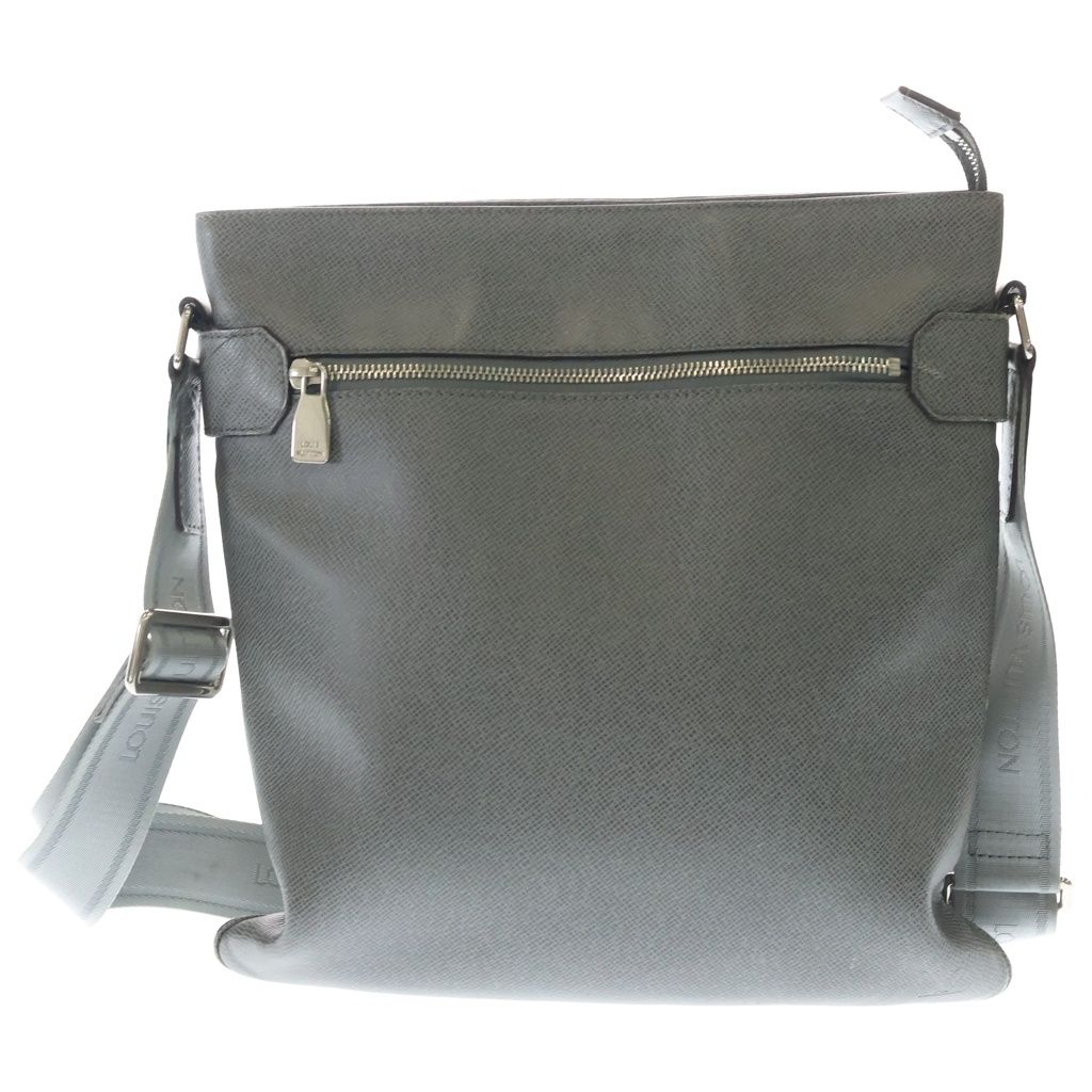 Louis Vuitton Taiga Sasha Shoulder Bag Gray Leather Silver
