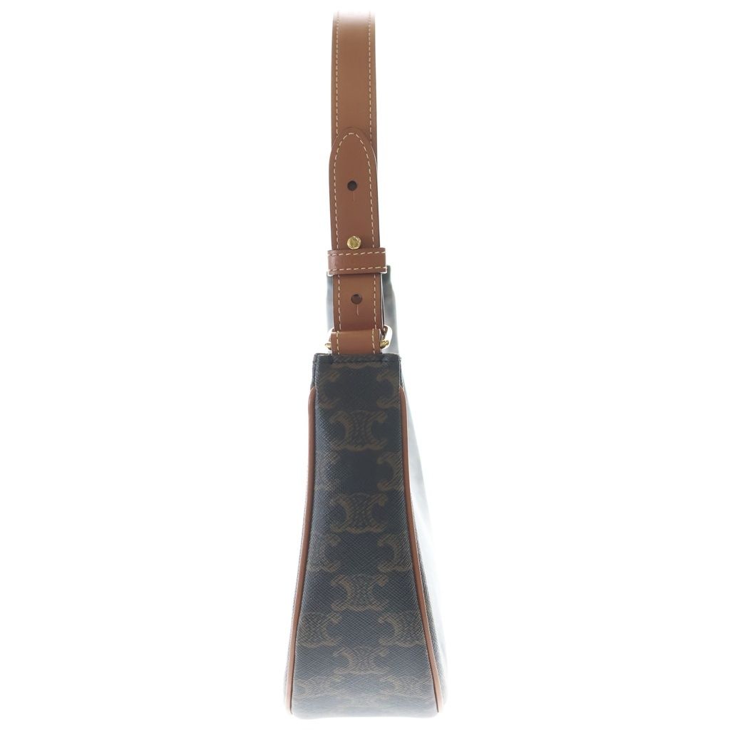 Celine Triomphe Mini Ava Shoulder Bag Brown Leather Gold — view 3