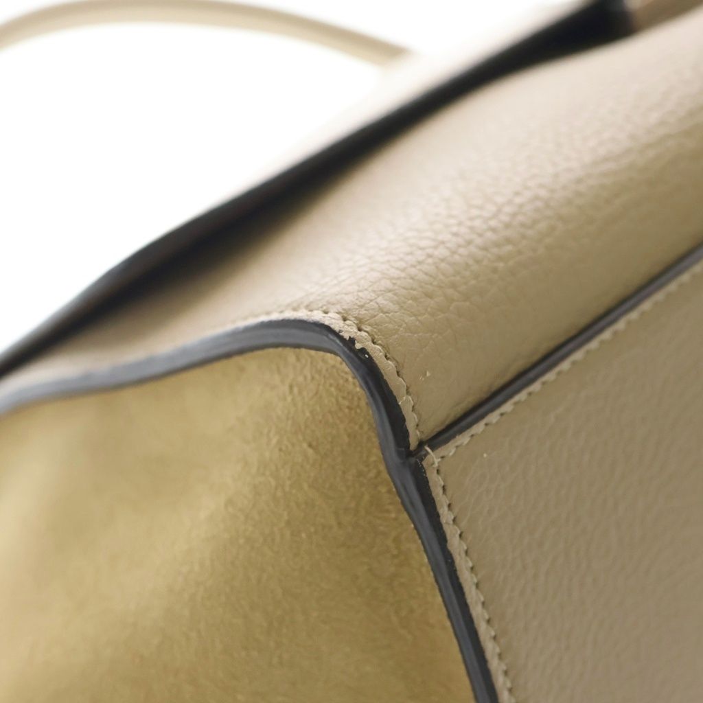 Celine Trapeze 2-Way Shoulder Bag Beige Leather Suede Silver — view 5