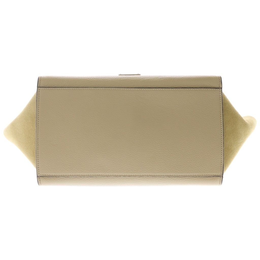 Celine Trapeze 2-Way Shoulder Bag Beige Leather Suede Silver — view 4