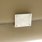 Celine Trapeze 2-Way Shoulder Bag Beige Leather Suede Silver — view 6