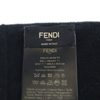 Fendi Logo Scarf Black Yellow Cotton — view 4