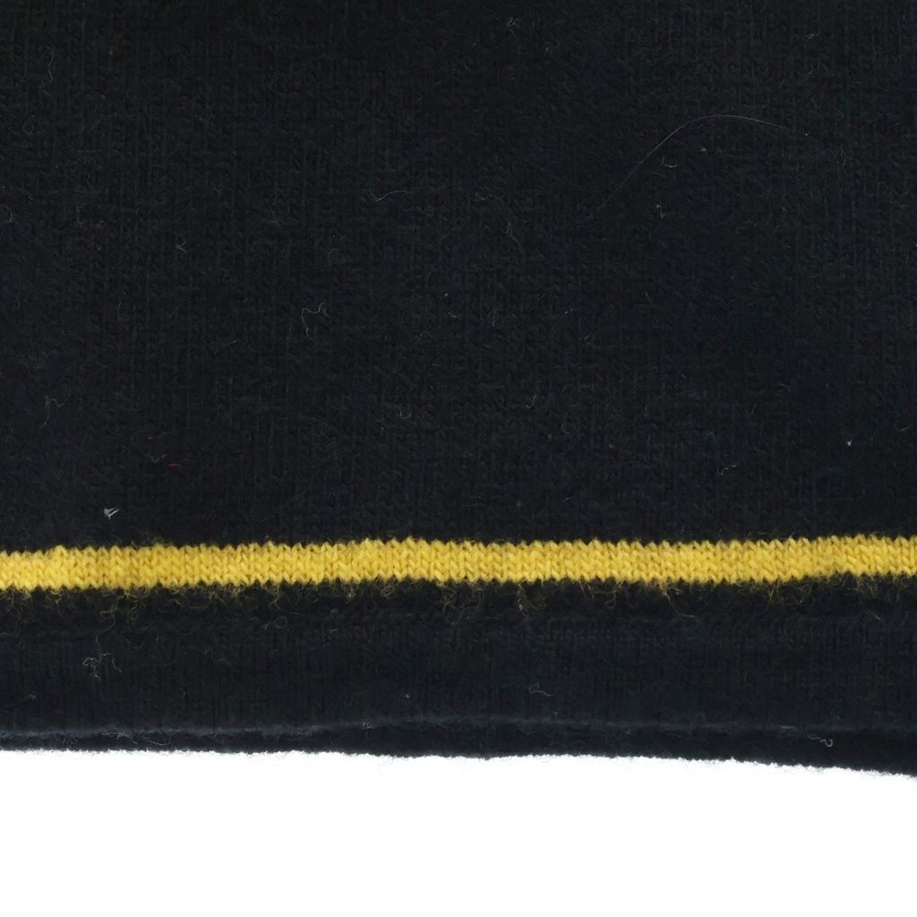 Fendi Logo Scarf Black Yellow Cotton — view 3