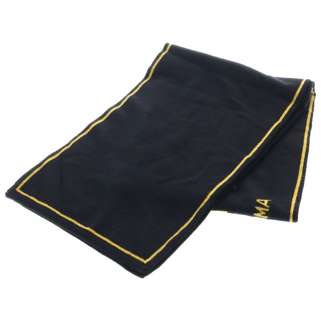 Fendi Logo Scarf Black Yellow Cotton