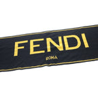 Fendi Logo Scarf Black Yellow Cotton — view 6