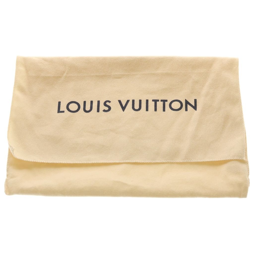Louis Vuitton Monogram Flat Messenger Shoulder Bag Gray Leather Silver — view 8