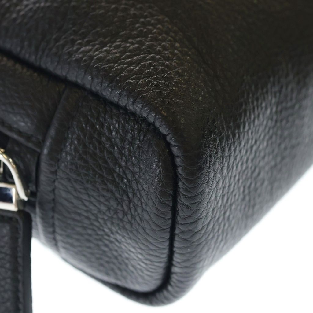 Prada Vitello Daino Shoulder Bag Leather Trick Charm Black — view 5