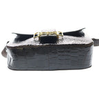 Celine Croco Gold Vintage Shoulder Bag Brown — view 4