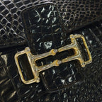 Celine Croco Gold Vintage Shoulder Bag Brown — view 6