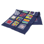 Chanel CC Logo Allover Print Silk Scarf Navy