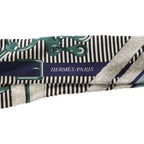 Hermes Twilly Horse Bit Chemise White Navy Silk Twill Scarf — view 6