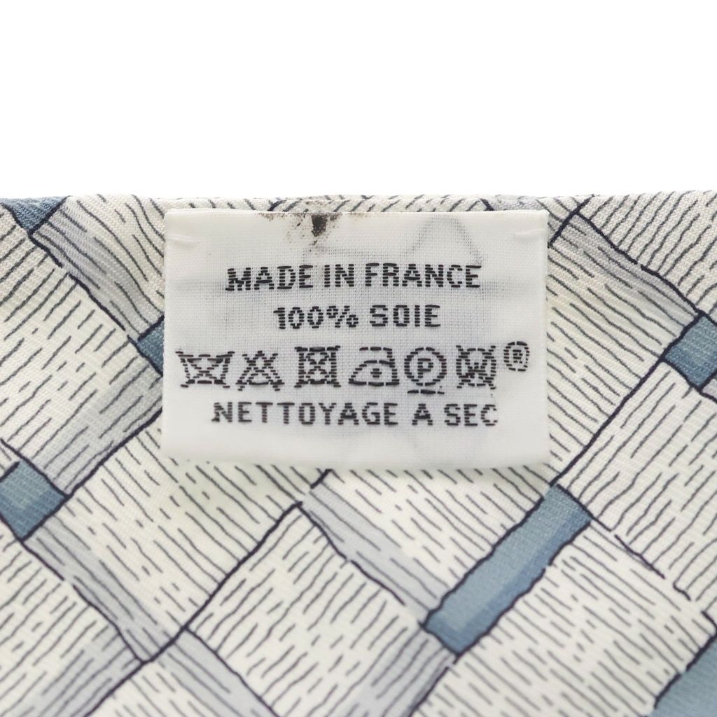 Hermes Twilly Horse Bit Chemise White Navy Silk Twill Scarf — view 4
