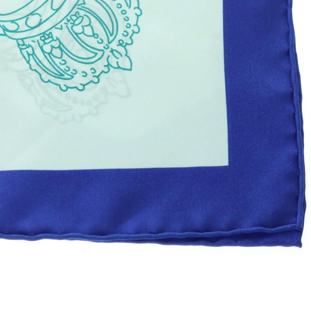 Hermes Carre 90 Cavalcadour Voltigeur Silk Scarf Blue Multicolor — view 3