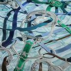 Hermes Carre 90 Cavalcadour Voltigeur Silk Scarf Blue Multicolor — view 6