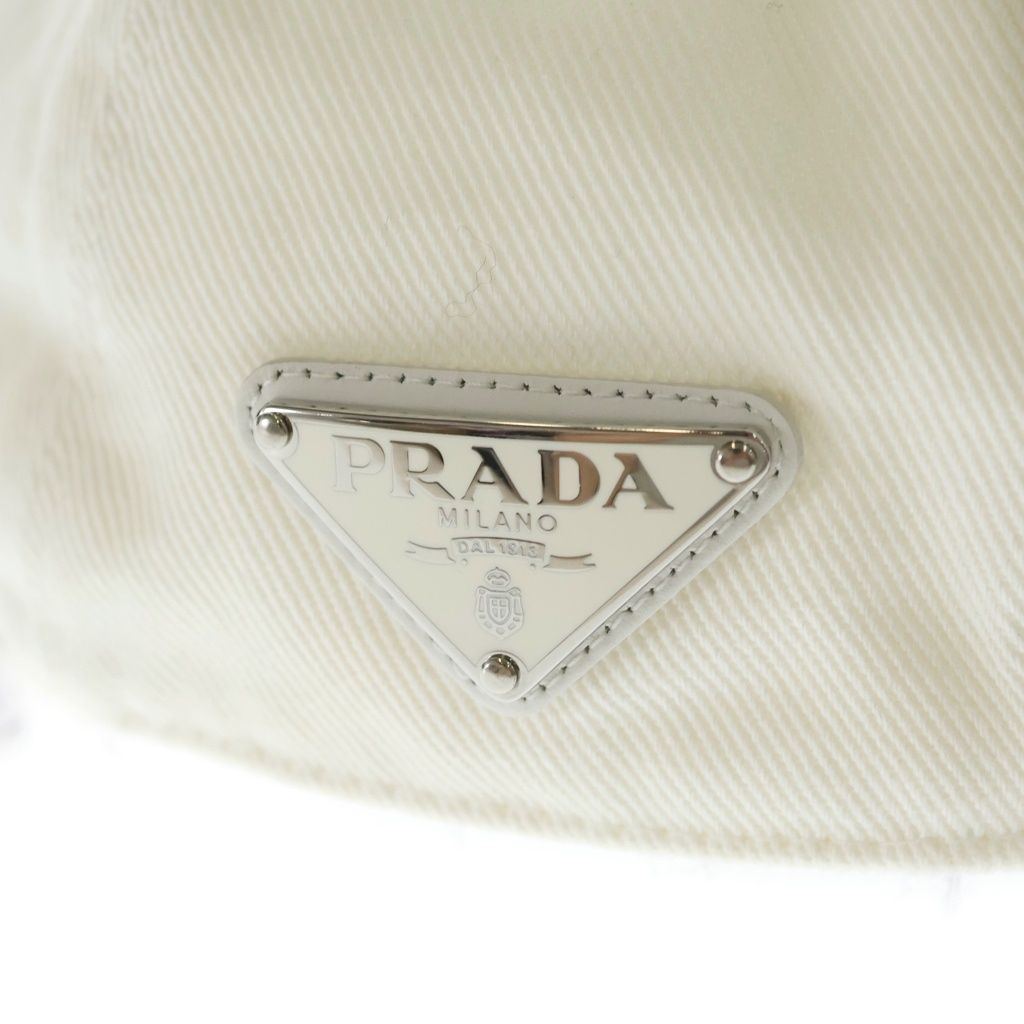 Prada Baseball Cap Hat Cotton White — view 5