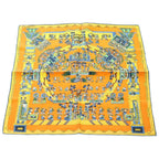 Hermes Carre 50 Celestial Bodies and Sun Silk Scarf Orange