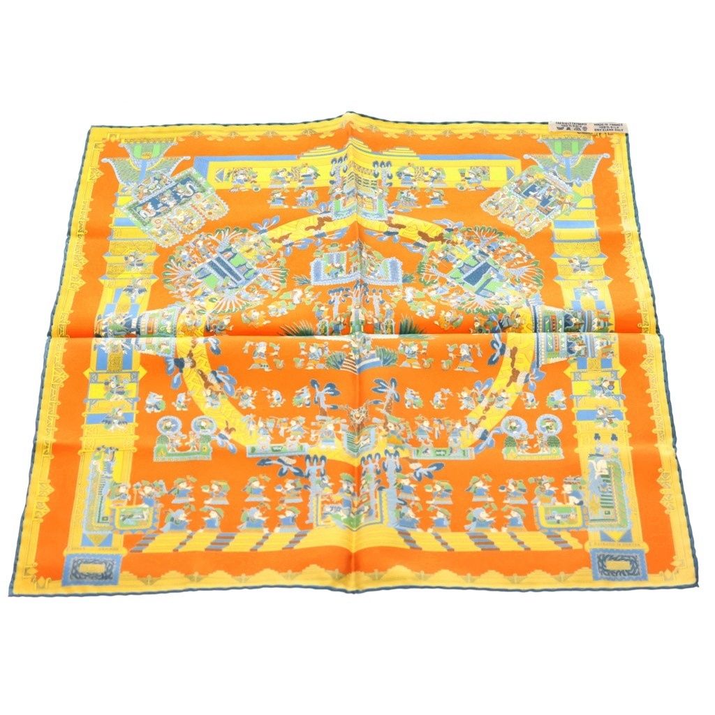 Hermes Carre 50 Celestial Bodies and Sun Silk Scarf Orange — view 2