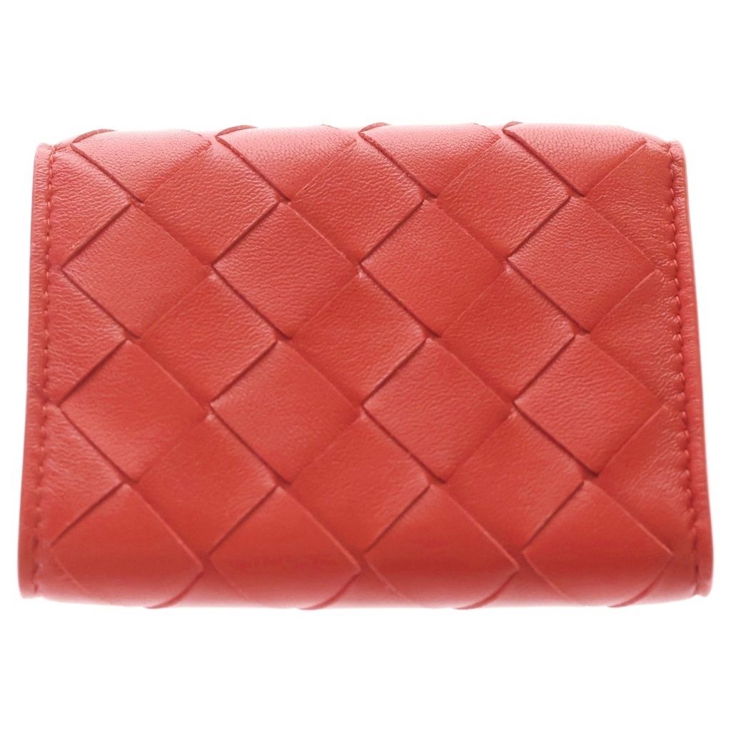 Bottega Veneta Intrecciato Compact Wallet Trifold Red Leather — view 2