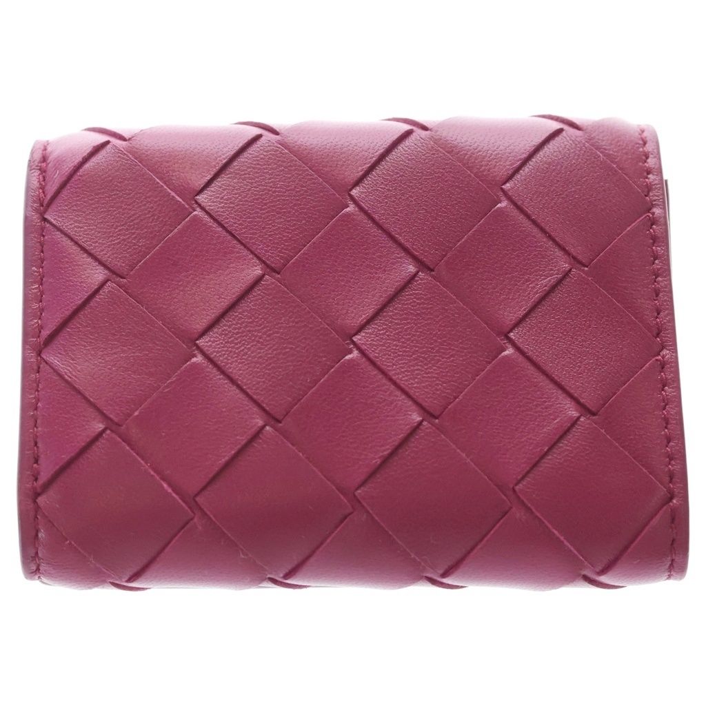 Bottega Veneta Intrecciato Compact Wallet Trifold Purple Leather — view 2