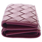 Bottega Veneta Intrecciato Compact Wallet Trifold Purple Leather — view 3