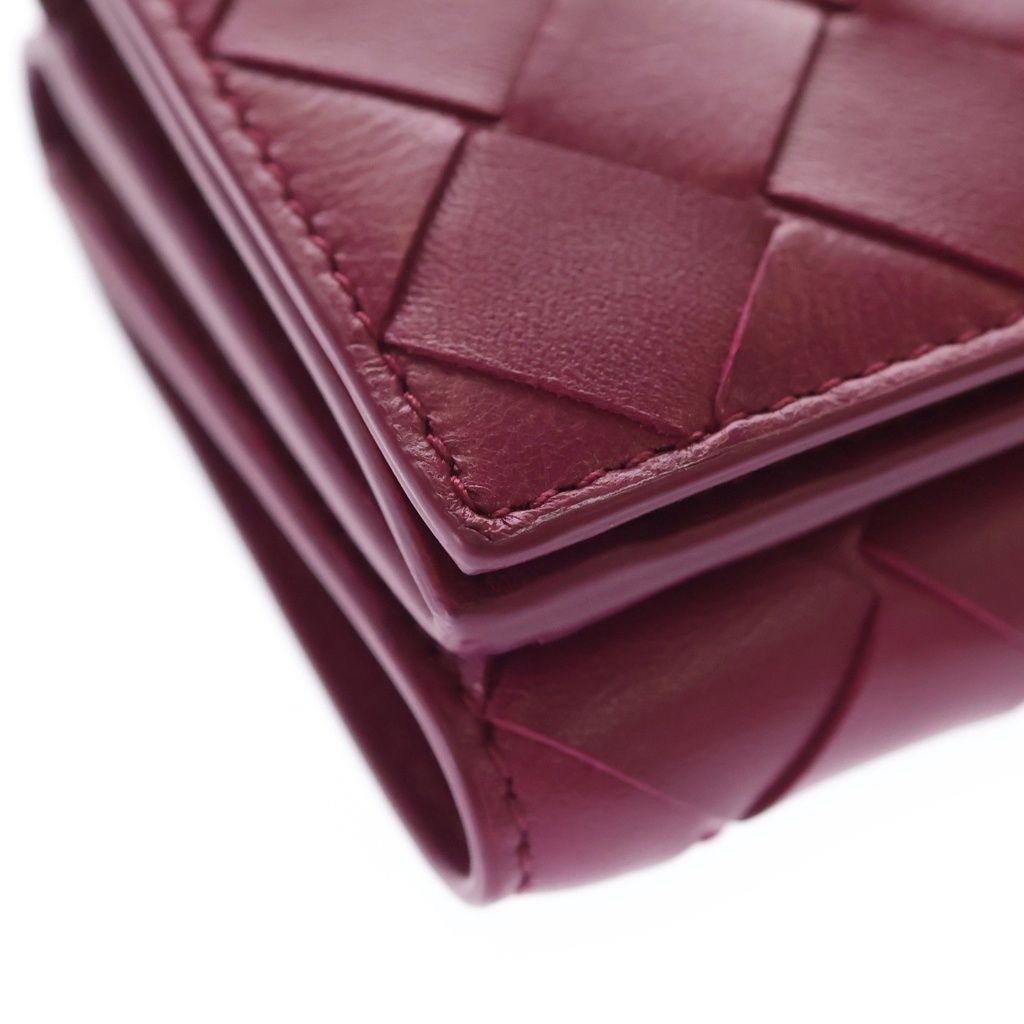 Bottega Veneta Intrecciato Compact Wallet Trifold Purple Leather — view 5