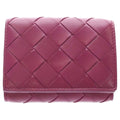 Bottega Veneta Intrecciato Compact Wallet Trifold Purple Leather