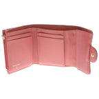 Chanel Quilted Trifold Wallet Compact Coin Case Pink Caviar Leather Gold — view 4
