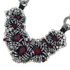Prada Rhinestone Bijoux Necklace Choker Silver