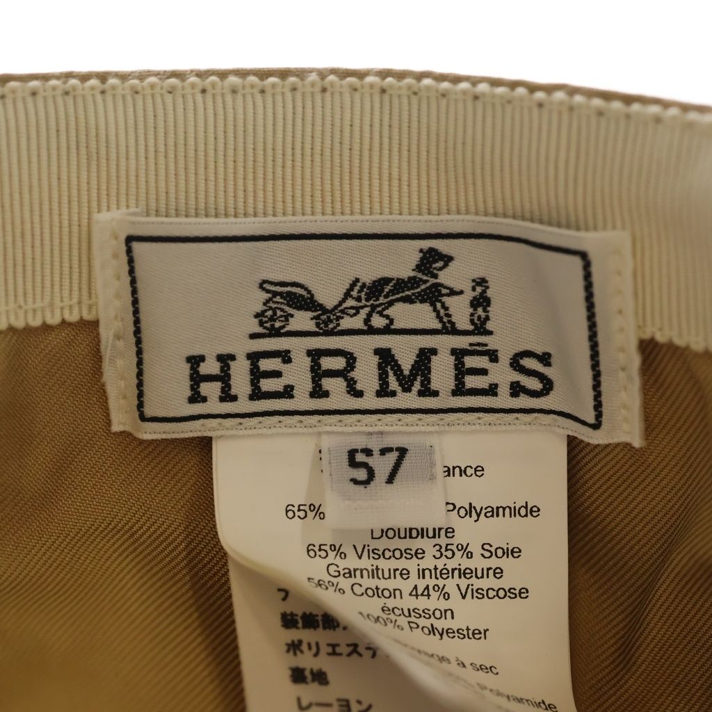 Hermes Serena Cap Hat Cotton Nylon Brown — view 7