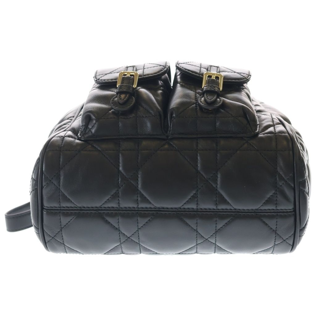 Dior Monsieur Caro CD Logo Plate Cannage Leather Backpack Gold Black — view 4