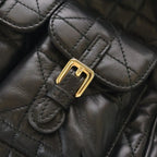 Dior Monsieur Caro CD Logo Plate Cannage Leather Backpack Gold Black — view 8