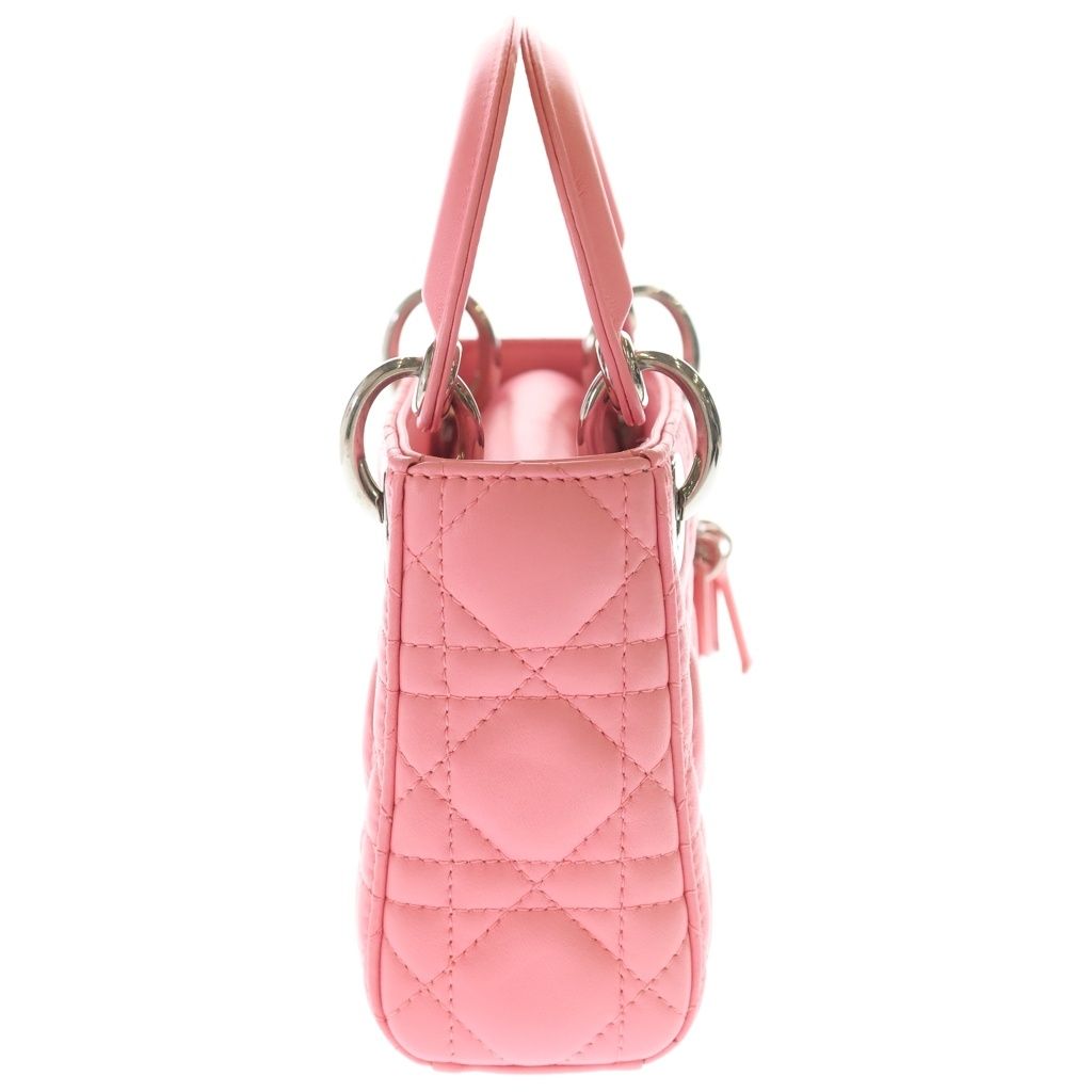 Dior Lady Micro Pink Leather 2-Way Shoulder Bag Silver — view 3
