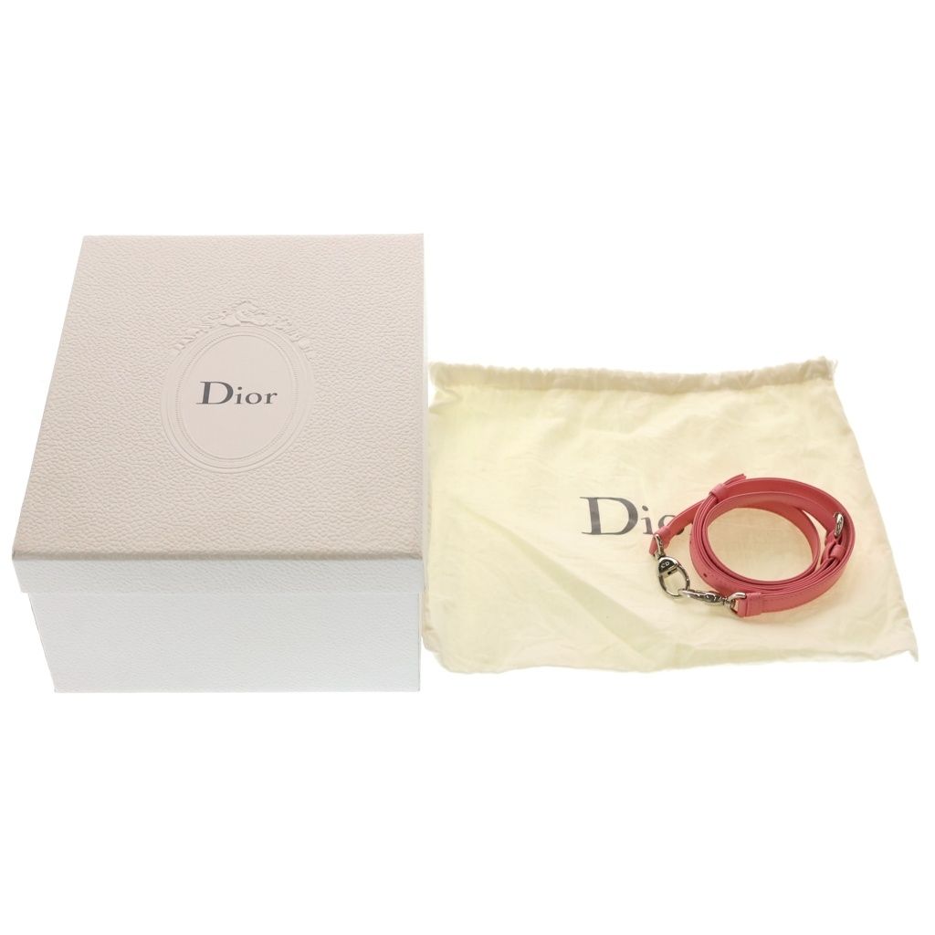 Dior Lady Micro Pink Leather 2-Way Shoulder Bag Silver — view 8