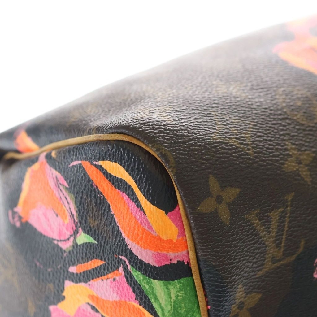 Louis Vuitton Monogram Rose Speedy 30 Boston Bag Brown Leather Gold — view 5