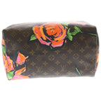 Louis Vuitton Monogram Rose Speedy 30 Boston Bag Brown Leather Gold — view 4