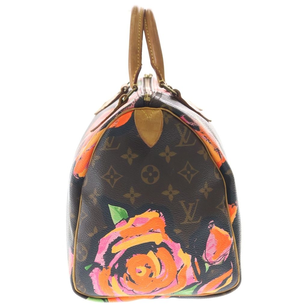 Louis Vuitton Monogram Rose Speedy 30 Boston Bag Brown Leather Gold — view 3