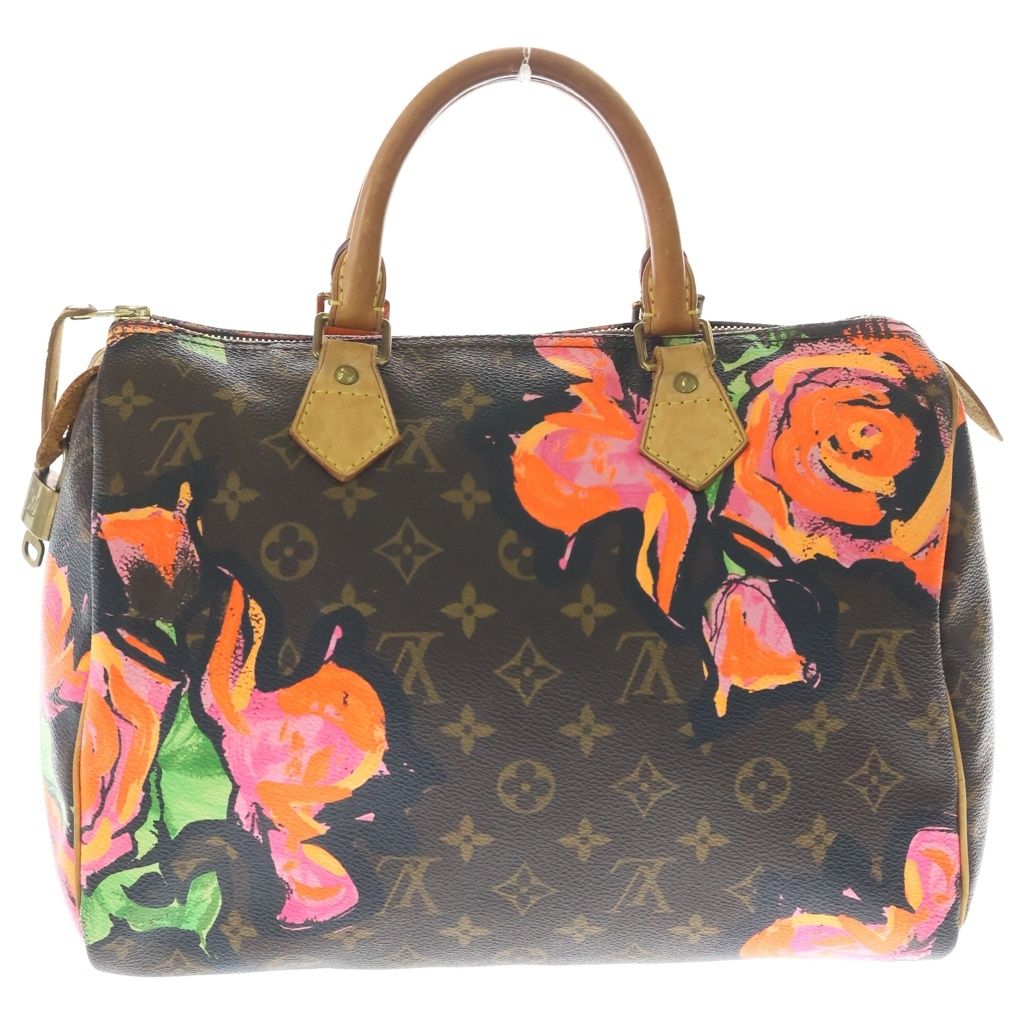 Louis Vuitton Monogram Rose Speedy 30 Boston Bag Brown Leather Gold — view 2