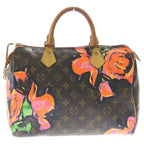 Louis Vuitton Monogram Rose Speedy 30 Boston Bag Brown Leather Gold — view 2