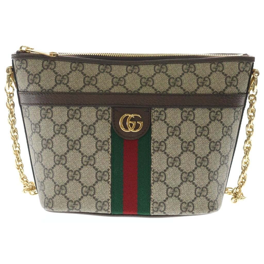 Gucci Ophidia GG Marmont Leather Chain Shoulder Bag Gold Beige