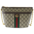 Gucci Ophidia GG Marmont Leather Chain Shoulder Bag Gold Beige