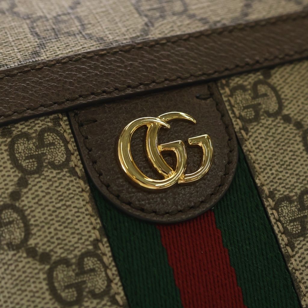 Gucci Ophidia GG Marmont Leather Chain Shoulder Bag Gold Beige — view 6