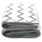 Bottega Veneta Intreccia Tri Foldwallet Compact Wallet Coin Case Silver Leather — view 3