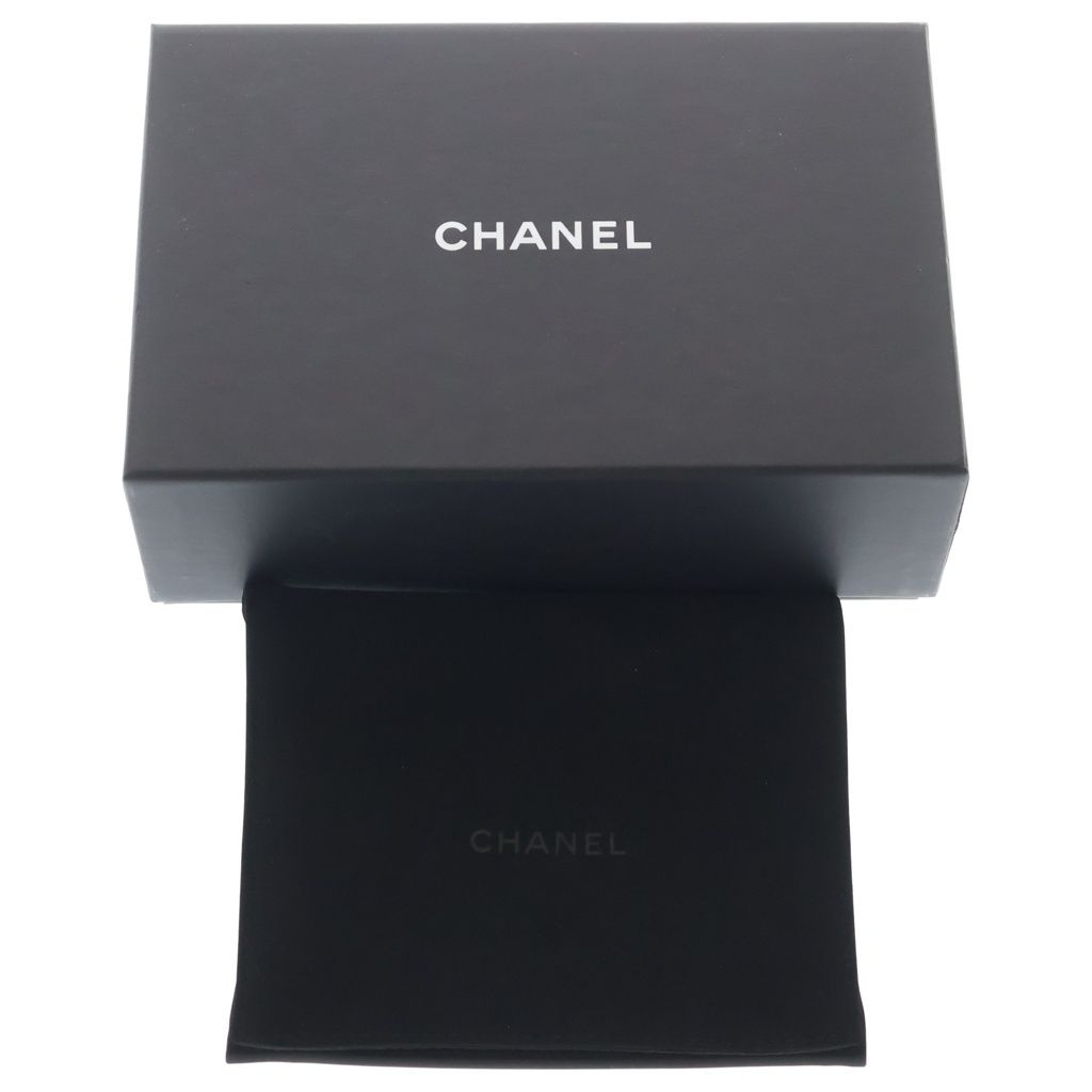 Chanel CC Logo Star Trifold Wallet Compact Coin Case Orange Leather Silver — view 7