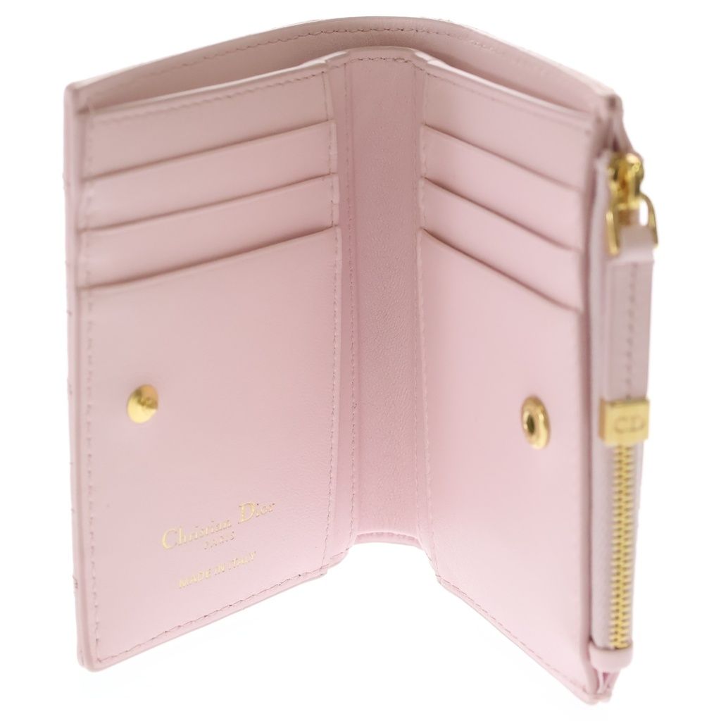 Dior Pink Heart Bifold Wallet Compact Leather Gold — view 4