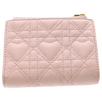 Dior Pink Heart Bifold Wallet Compact Leather Gold — view 2