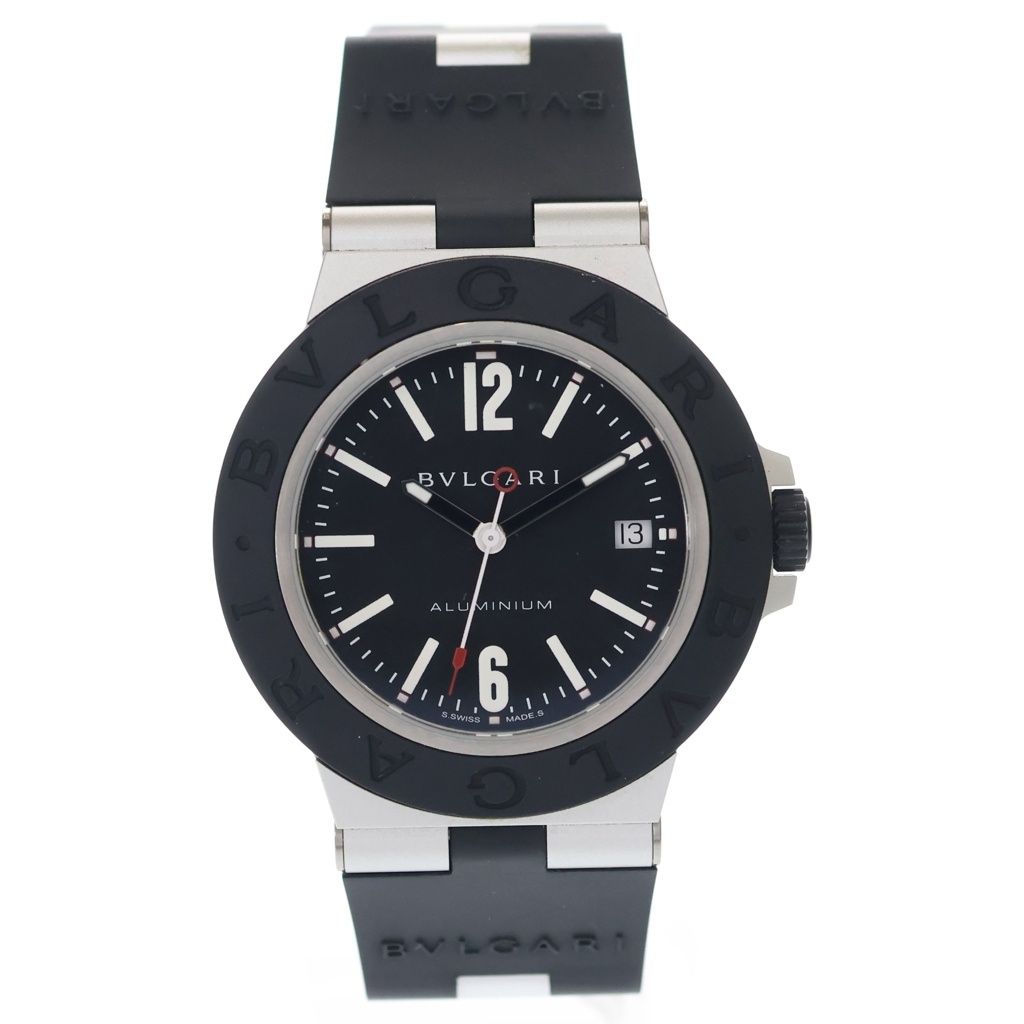 Bvlgari Date Black Dial Mule Automatic Winding Watch Silver