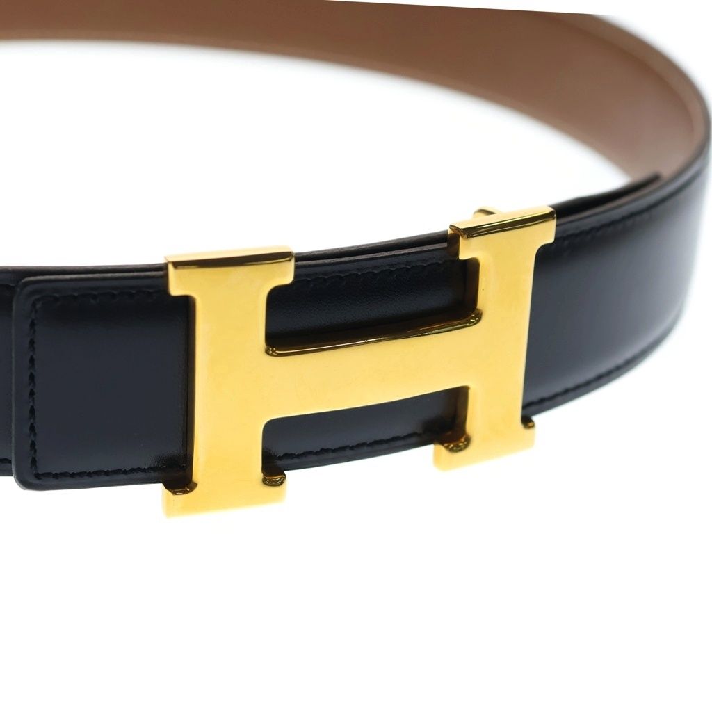 Hermes Mini Constance Belt Logo Leather Gold Black — view 4